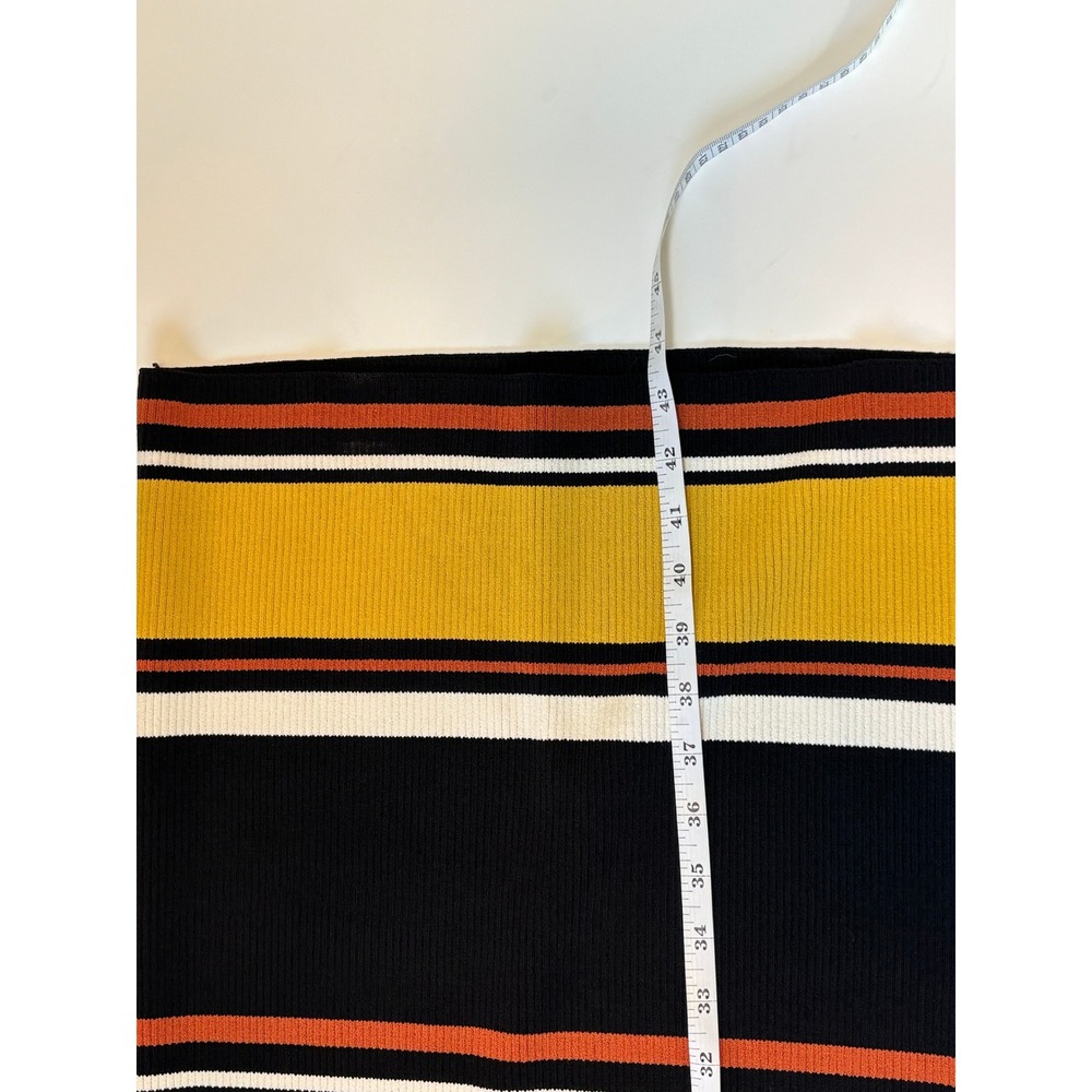 INTERMIX Wyatt Striped Smooth Rib Knit Midi Dress Short Sleeve M - Picture 7 of 7